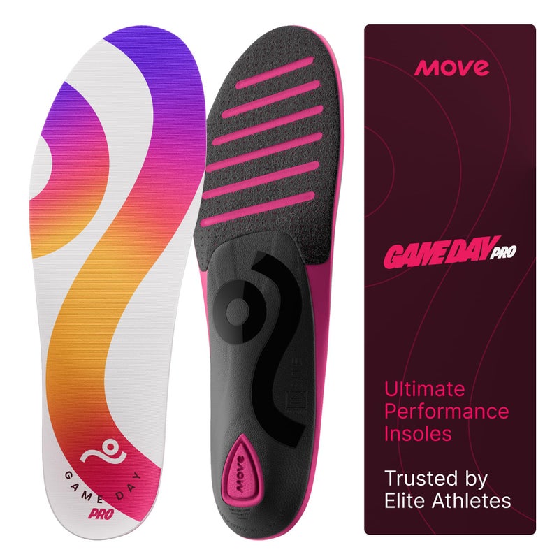 MOVE Game Day Pro- Ultimate Performance Sports Insoles for Basketball  Volleyball  Football  Tennis  Athletics  Baseball  Running  and Active Lifestyle. Extra Shock Absorption (M 8-8.5/WM 9.5-10) - Image 1